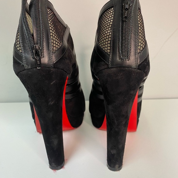 Christian Louboutin Suede Mesh Accents Boots